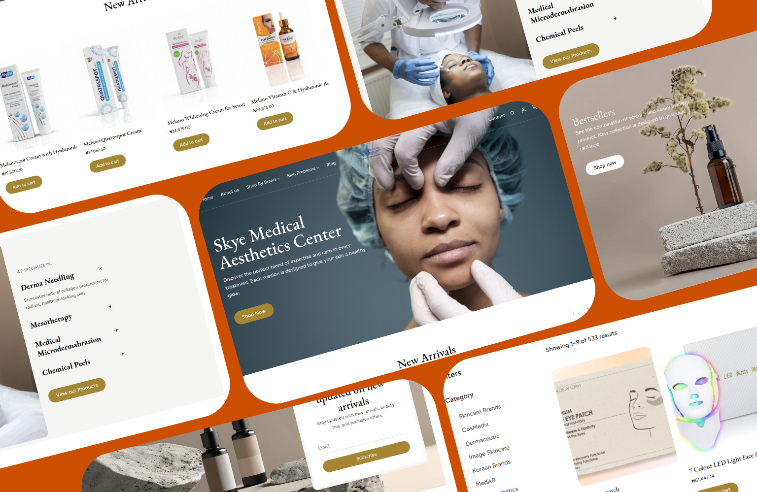 Skye-aesthetics skincare store screenshot